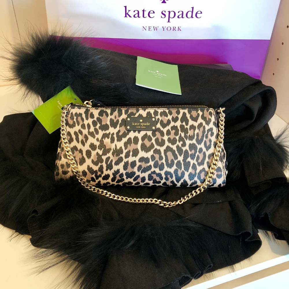 NWT Kate Spade Leopard Jane Chain Bag Grove St - Picture 3 of 8